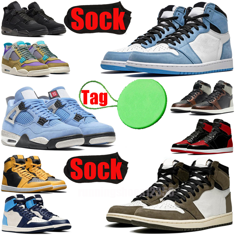 

Newest 4s 4 Basketball Shoes University Blue white oreo red thunder black cat cool grey tour yellow noir Guava Ice mens women sports sneakers, Color 19