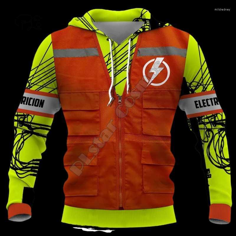 

Men's Hoodies & Sweatshirts Men Women Electrician Print 3d Works Jacket Zipper Unisex Long Sleeve Pullover Tracksuit Coat Streetwear 02Men's