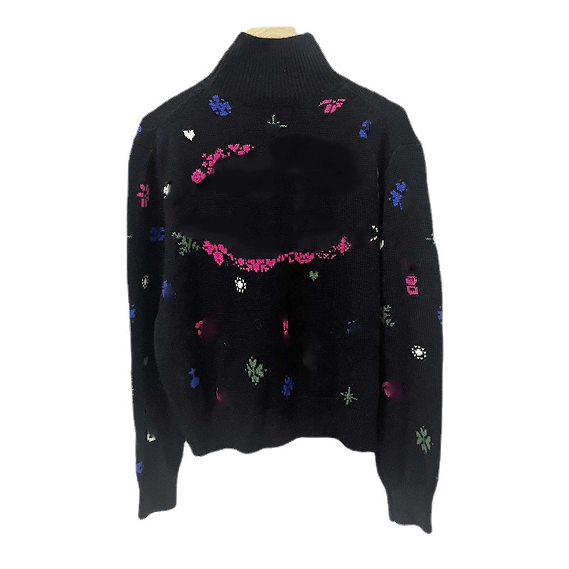 

222 2022 Milan Runway Spring Summer Brand Same Style Sweater Black Long Sleeve Crew Neck Pullover Beads High Quality Womens xue, Customize