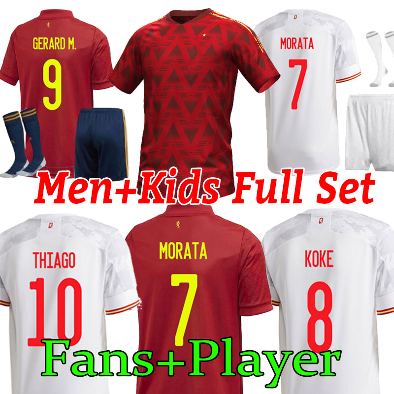 

2022 2023 Espana soccer jersey RODRIGO TORRES PEDRI Spain Fans Player Version football shirt set MORATA RAMOS THIAGO INIESTA kids kit espana Spanish full sets socks, Home+patch