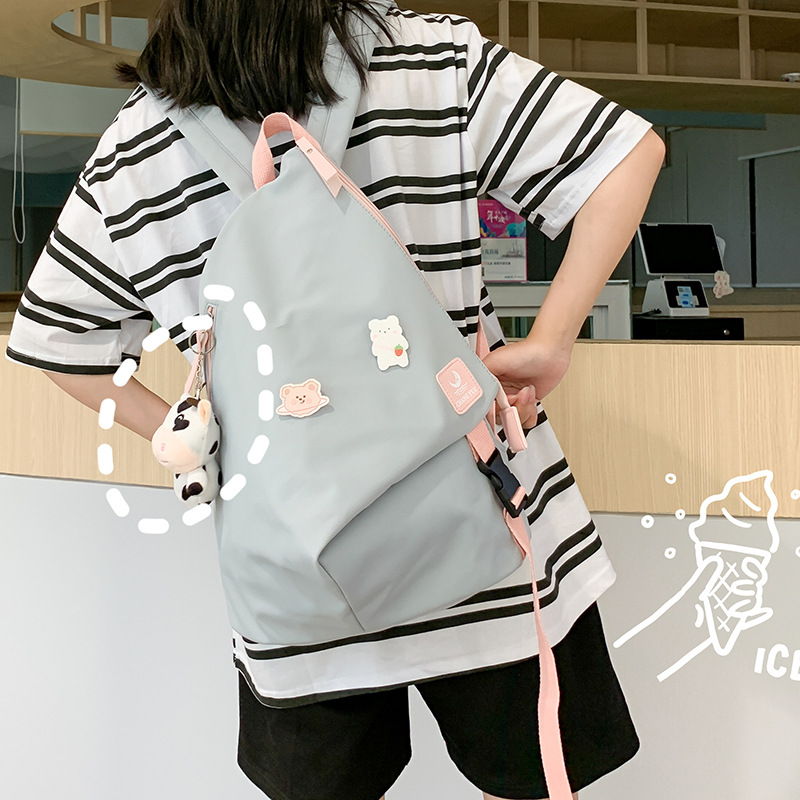 New Nylon School Bags for Teenage Girls Cute Carton School Laptop Backpacks Women Travel Shoulder College Book Bag