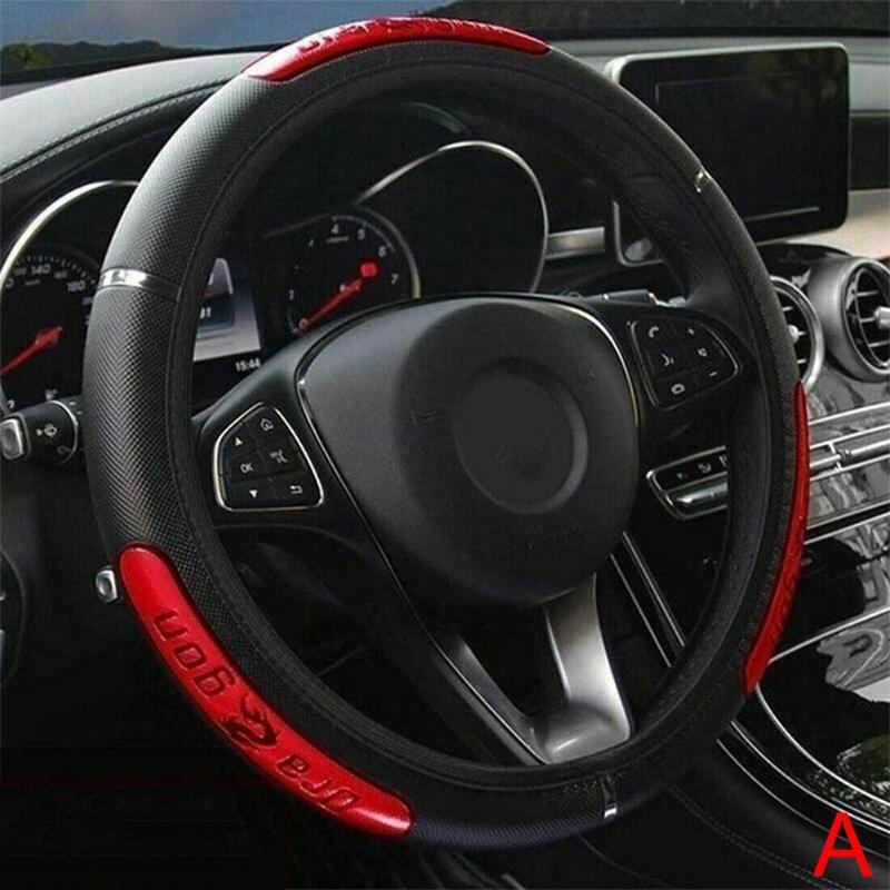 

Steering Wheel Covers Universal Leather Car Cover Car-styling Sport Auto 38CM Anti-Slip Automotive AccessoriesSteering