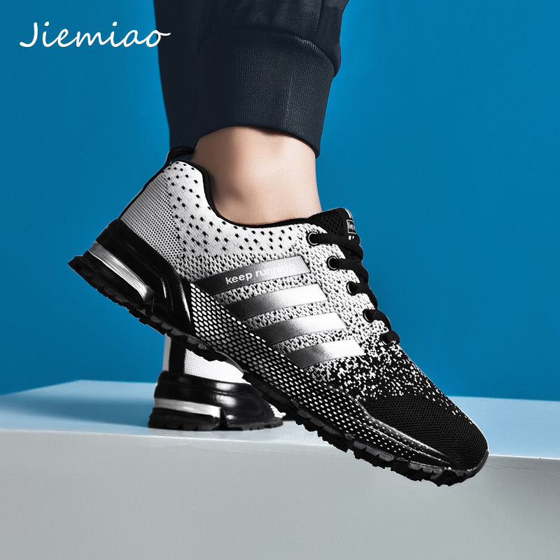 

JIEMIAO New Men Sneakers Breathable Casual Runing Shoes Comfortable Stable Shock Absorption Light Women Sport Shoes Size -48, Red