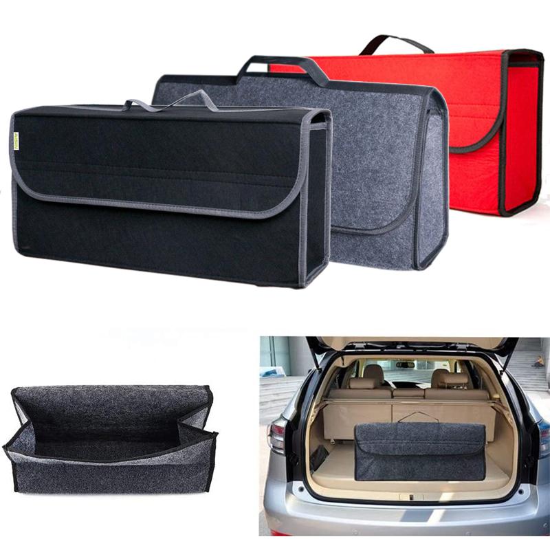 

Car Organizer Black Anti Slip Compartment Boot Storage Tool Bag Trunk Soft Felt Box AccessoriesCarCar