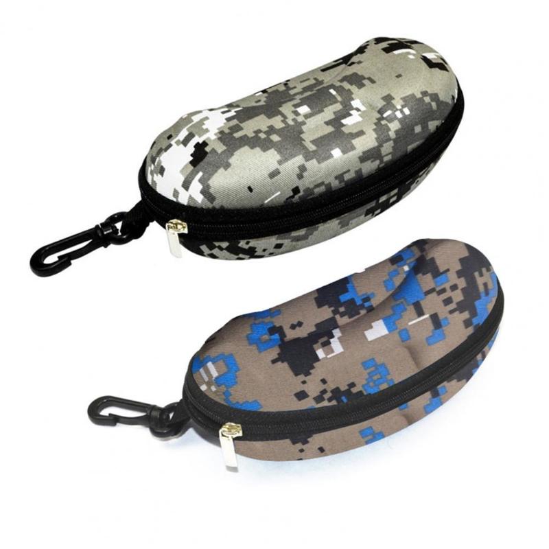 

Makeup Brushes Portable Hook Zip Camouflage Sunglasses Case Eyewear Glasses Hard Storage Box