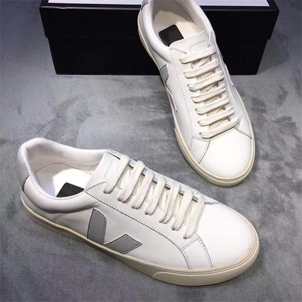 

New Mens Veja V-10 Leather Extra Sneakers Women ESPLAR Calfskin Trainers Fashion White Low-top Chaussures Breathable Running Shoes US4-11 NO33, Color 5