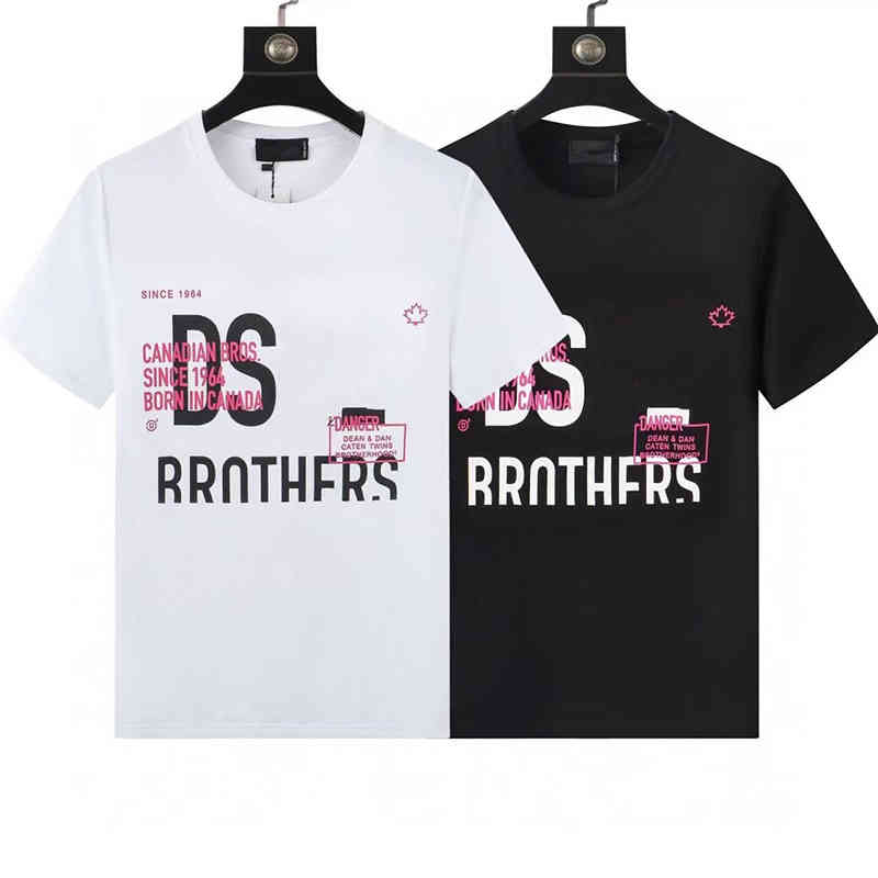 

High Quality Men's T shirt Summer Clothes ICON D2 TShirt O Neck Designer Short Sleeve TShirts Dsquare Print Tops Men Black White tshirts Hip Hop Coat, Dt01