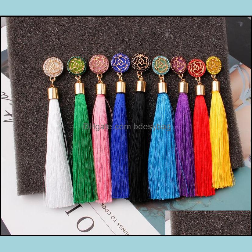 

Dangle Chandelier Earrings Jewelry Boho Crystal Long Tassel Drop For Women Ethnic Geometric Rose Flower Sign Statement Earring Fashion 10