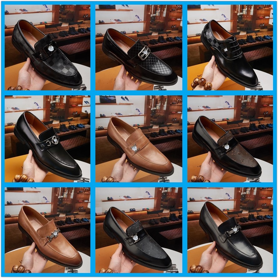 Spring Summer Autumn Winter Mens Designer Luxury Dress Shoes Custom Casual Brogue Genuine Leather Black Brown Office Formal Business Man Shoe
