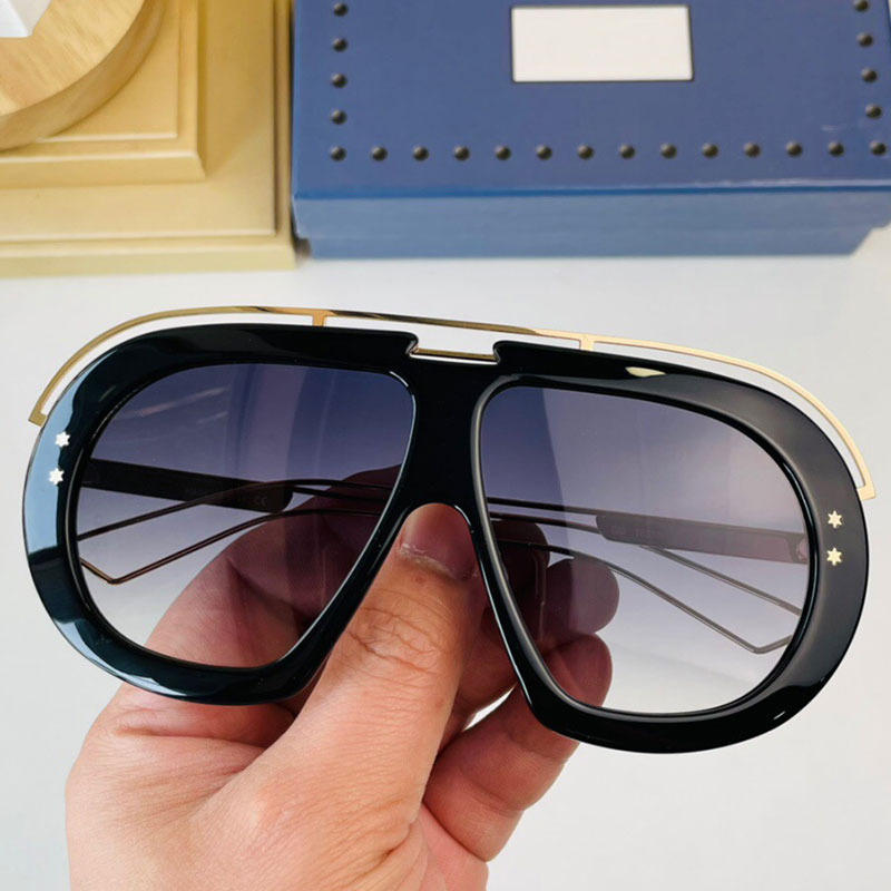

Designer Luxury Sunglasses 1833S Oversized Sunglasses Fashion Trend Oval Frame with Gold Stars Metal Temples Summer Womens Glasses Top Quality UV400 belt Box