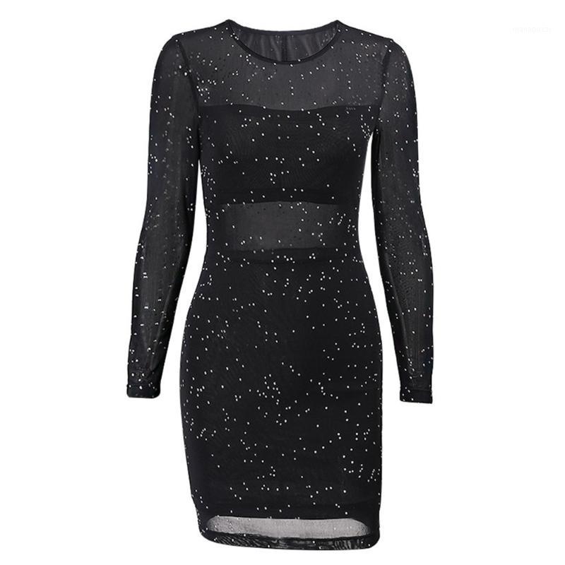 

Elegant Womens Dress 2022 Autumn Long Sleeve Tunic Black Pink Blue Mini Party, As pic