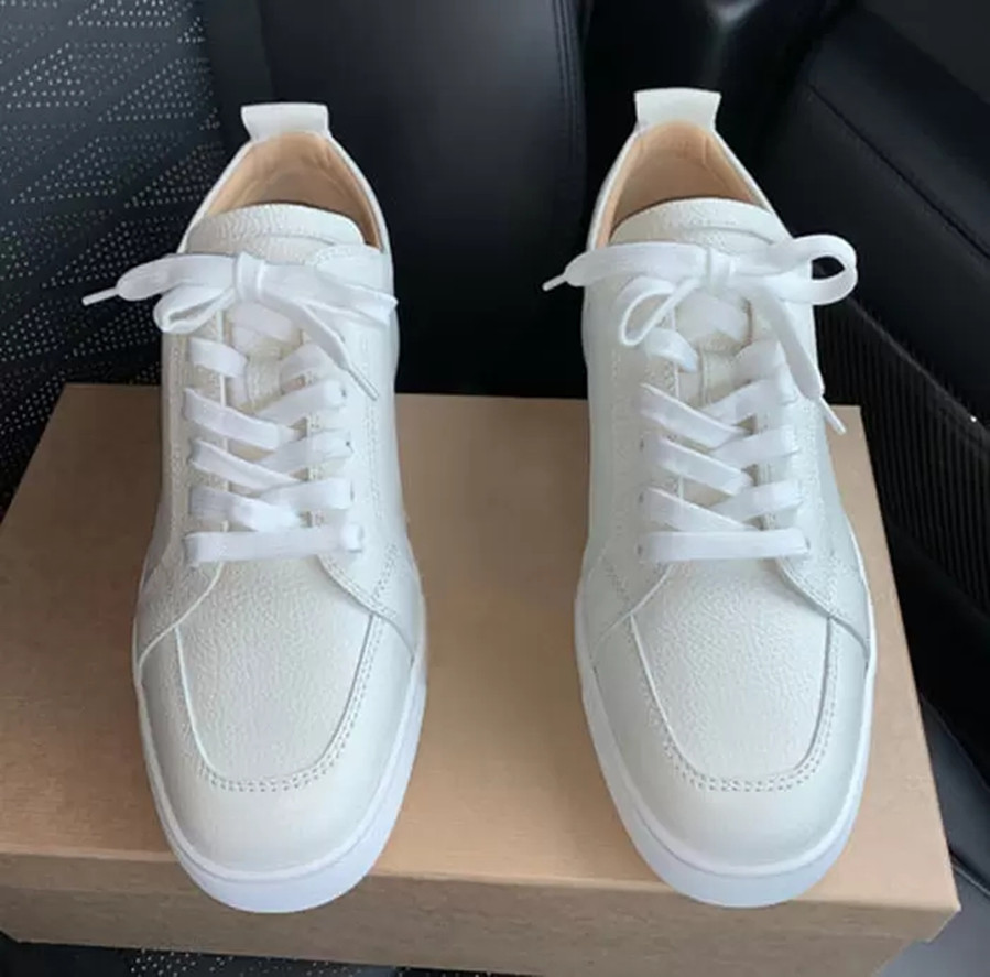 original box Luxurious Red-Bottoms Men Casual Shoes Women Shoes Genuine Leather High Top Sneakers Shoes Outdoor Flat With Walking Party Shoe