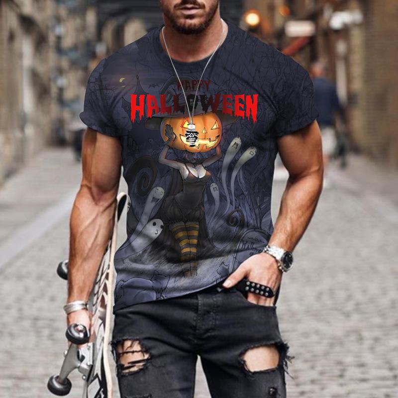 

Men's T-Shirts Men T-shirt 3D Halloween Printing / Women Tshirt Short Sleeve Fashion Male Casual Streetwear Retro Oversieze TopMen's, 302