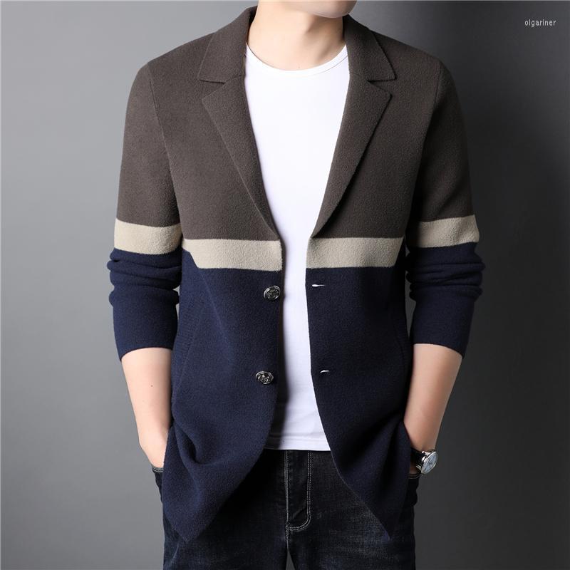 

Men's Sweaters Mens Cardigan Suit Men's Jacket 2022 Spring And Autumn Men Turn-down Collar Casual Classic SweatercoatMen's Olga22, Black