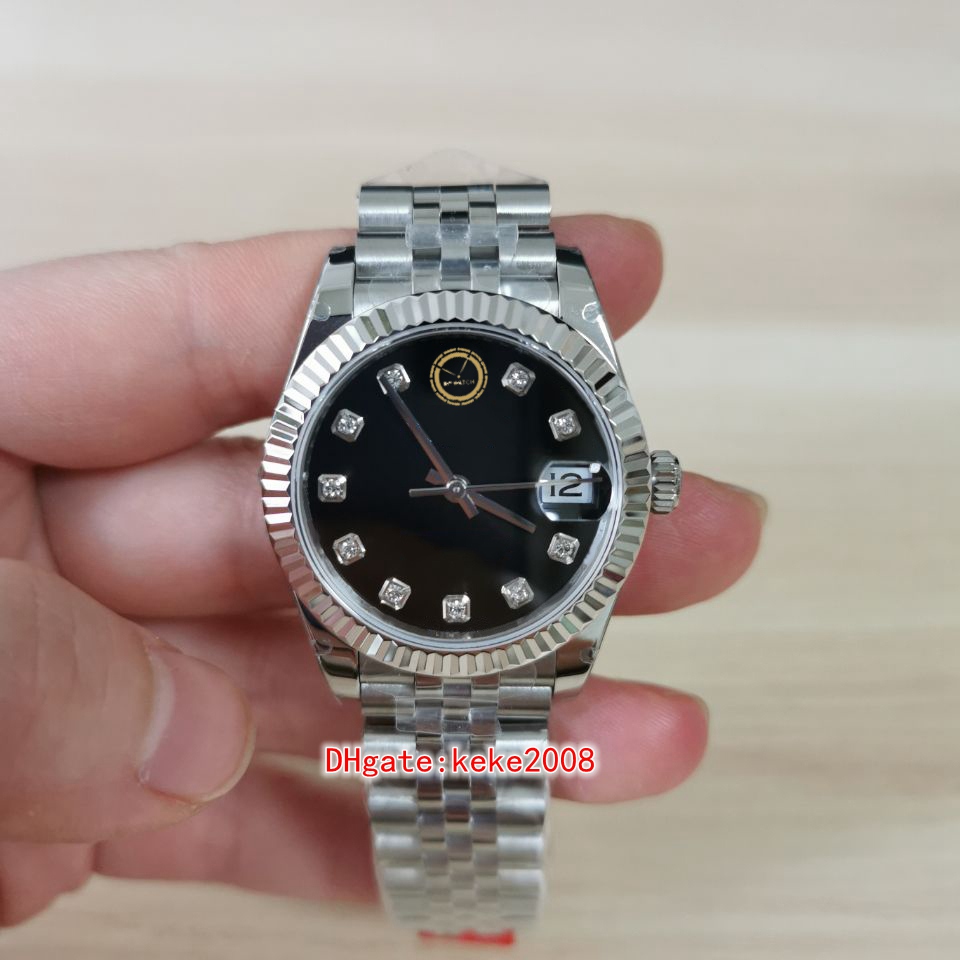 

BPF Ladies Wristwatches 126234 31mm Black Diamond Dial Stainless Steel 316L jubilee bracelet Luminescent Sapphire Automatic mechanical Women's Watch Watches, Box