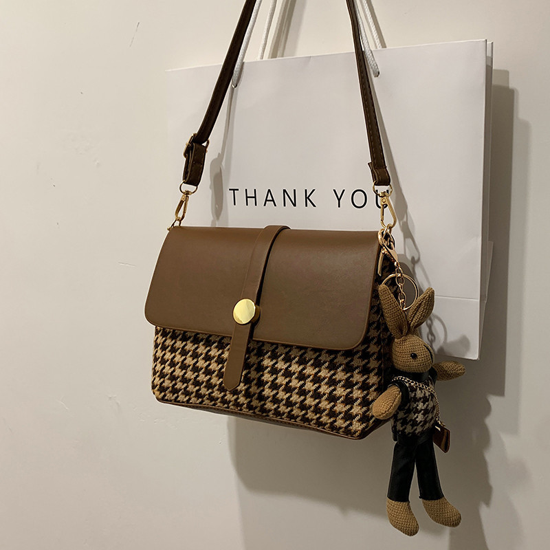 

Thousands of Birds Bag Female Autumn and Winter Women Handbags New Tide Fashion Shoulder Bags Messenger Small Square Bag, Black