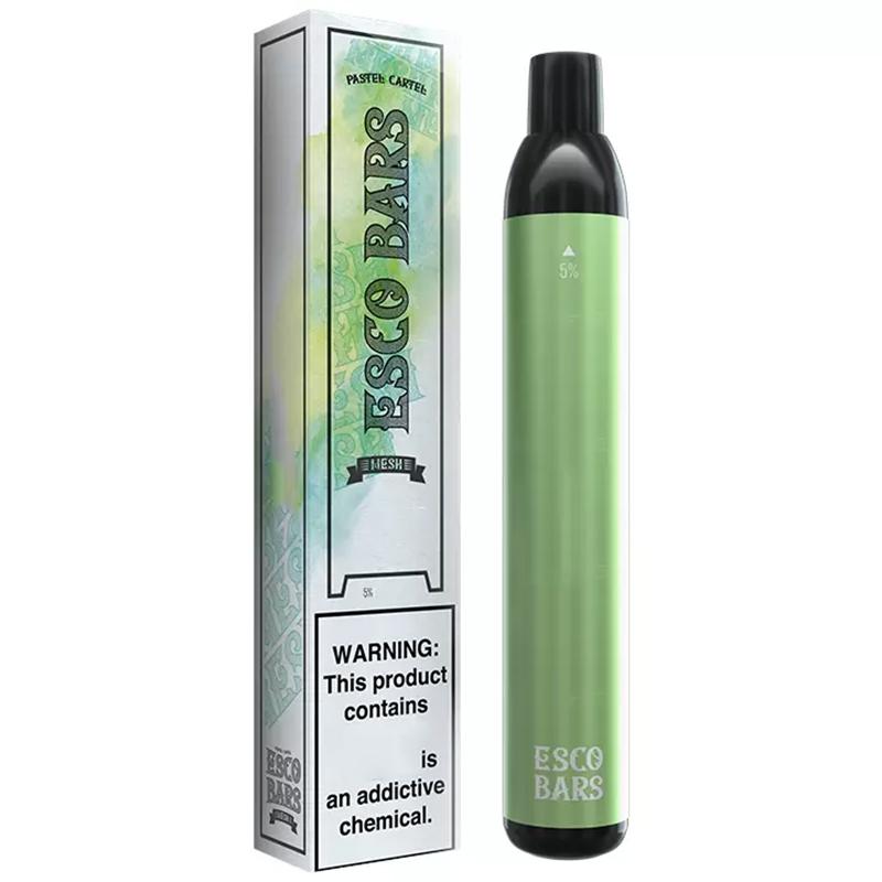 

Hottest Esco Bars Disposable E cigarettes 2500 Puffs Vape Pen 1000mAh Battery Pod Device 6ml Pre-filled Mesh Coil Pods Vaporizers escobars mega air bar cake bang xxl