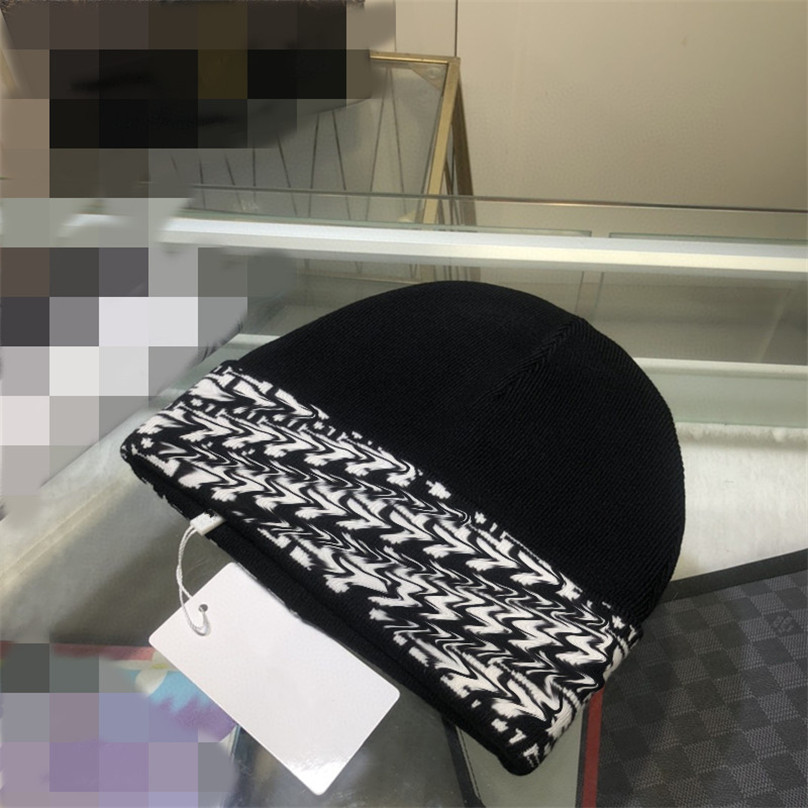 

2022 fashion mens designers hats bonnet winter beanie knitted wool hat plus velvet cap skullies Thicker mask Fringe beanies hats, No