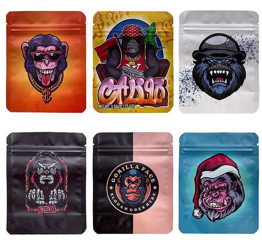 

Gorilla Customized Edible bags Mylar Package Food Packaging For Smell Proof Bags Zipper Lock Packages