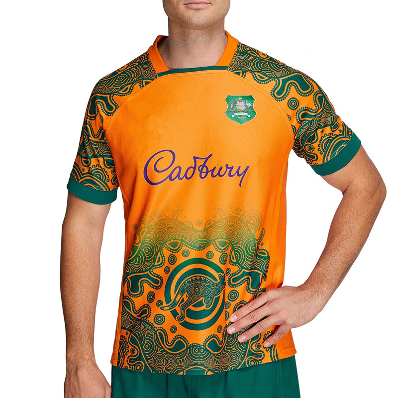 

2022 AUSTRALIA WALLABIES FIRST NATIONS RUGBY TRAINING JERSEY size -M-L-XL-XXL-3XL-4XL-5XL