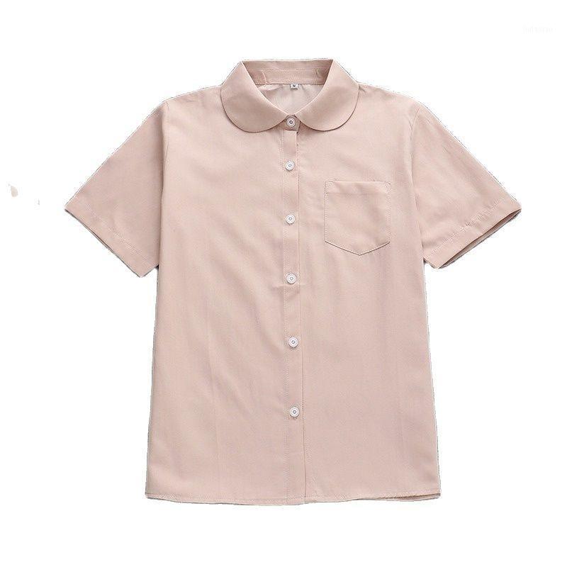 

Women's Blouses & Shirts 2022 Spring Japanese Students Lapel Short-sleeved Kindergarten Jk Uniform Solid Color Shirt Button Down For Women, Photo color