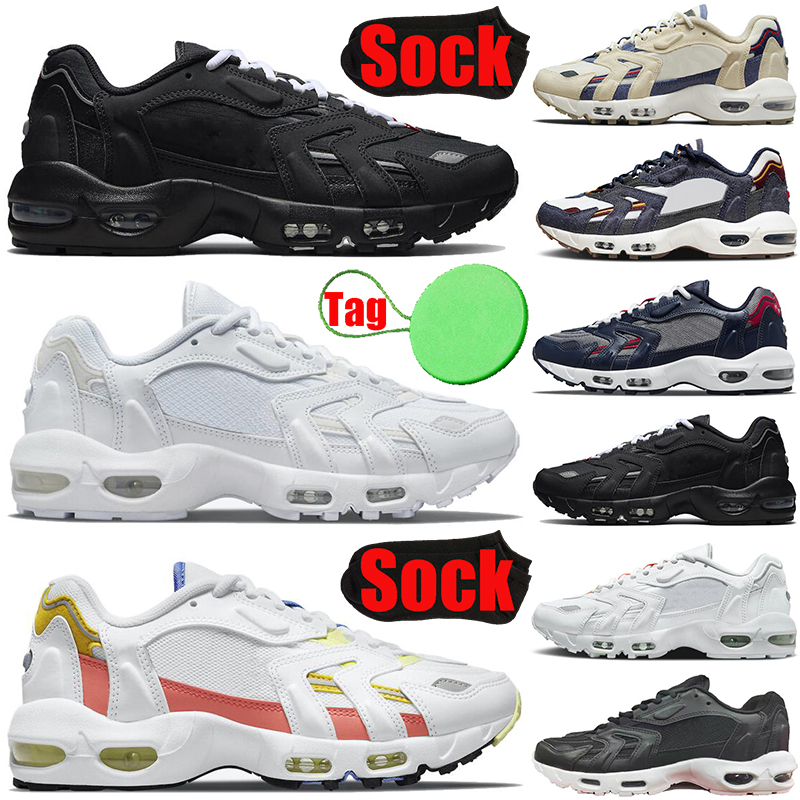 

With Sock Tag 96 II 96s mens womens running shoes Triple Black White Beach Blackened Blue Summer Pastels USA Bright Mango men trainers sports sneakers hotsale, #1 triple black 36-45