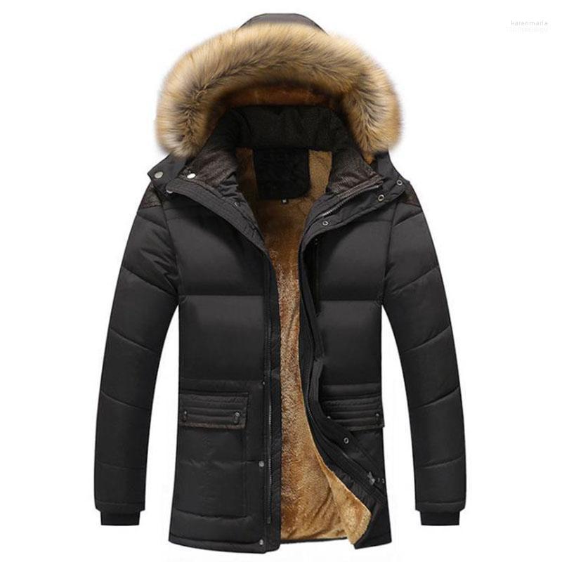 

Men's Down & Parkas HENCHIRI Hooded Winter Coat Men Thick Warm Jackets Windproof Outdoor Parka Jacket Plus Velvet Jacket1 Kare22, Black4