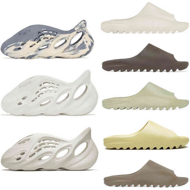 

2022 yeesys Slides Authentic Slide Slippers Foam Rubber Shoes Sand Mxt Moon Gray Ararat kany West Core Resin Desert Earth Pure Bone Sandals Men Women