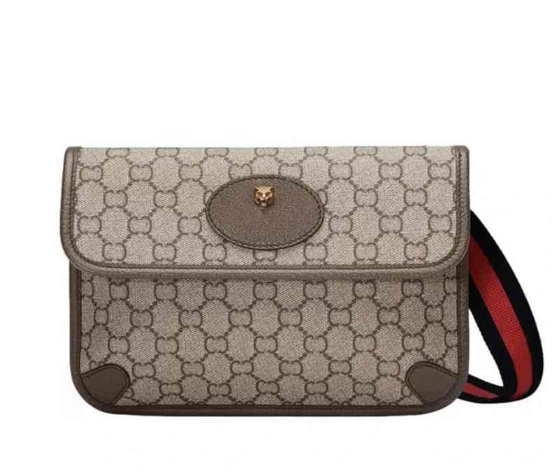 

new women's shoulder bag men's and tiger head waist net red one Messenger high-end quality, Black