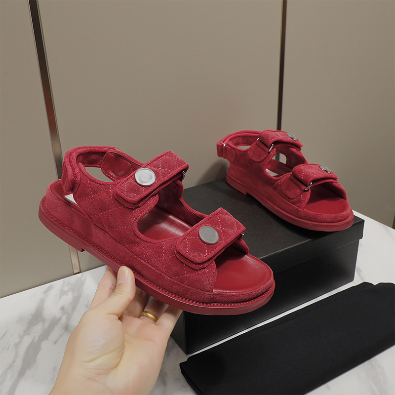 

2022 New women's slippers sandals slide designer high-end imported denim imported sheepskin Sneaker Sandales 35-41, Fuchsia