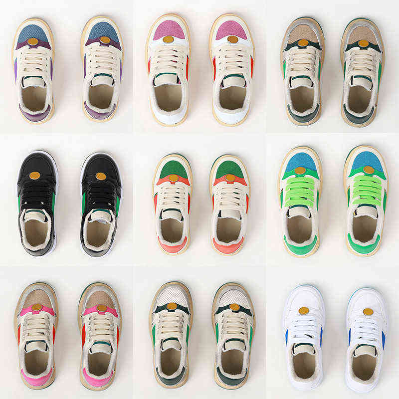 

Kids Designer Shoes Boys Sneakers Girls Unisex Fashion Sportshoes Letter Printed with Striped 9 Styles Children Breathable Lace Up Shoes, No.4