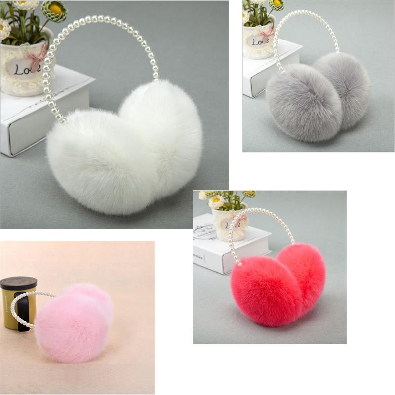 

Berets 1pc Novelty Pearl Winter Earmuffs Women Fur Earmuff Ear Warmers Girls Imitation Plush Warm Muff Hair AccessoriesBerets BeretsBerets, Red