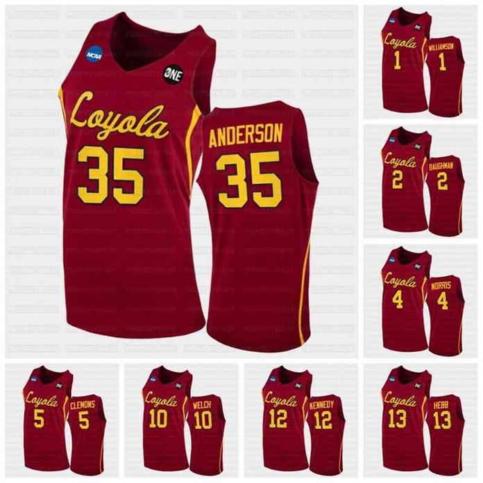 

Sj98 C202 Loyola Chicago Ramblers NCAA 2021 March Madness Sweet 16 Home Jersey 0 Paxson Wojcik 1 Lucas Williamson 2 Jake Baughman Norris Clemons Welch, Womens s-2xl