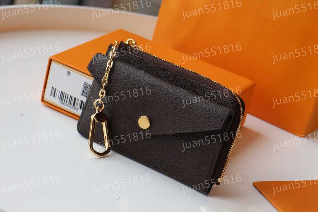 

M69431 Card Holder Women Genuine Leather RECTO VERSO Wallet Designer Mini Zippy Organizer Wallet Coin Purse Bag Belt Charm Key Pouch Pochette Accessoires W/box, Black black