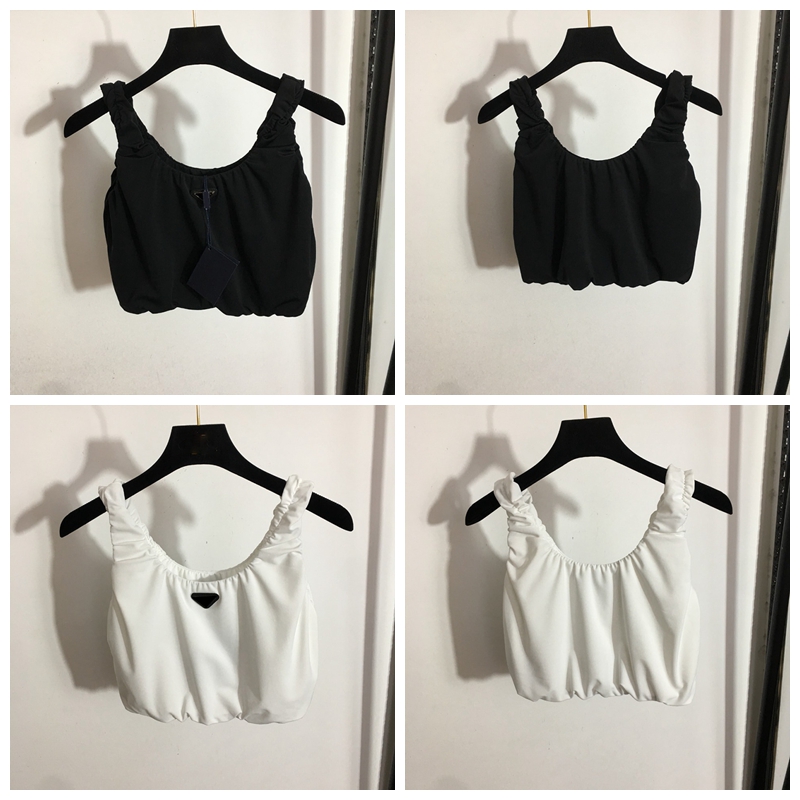 

Sexy Cropped Tanks Womens Summer Cool Sleeveless Tops Girl White Black Outer Tank Tops, Black with label #20221681