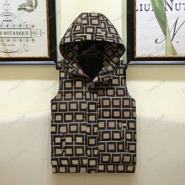 

2022 New Men's Vest Outdoor Leisure Sports Loose And Comfortable Full Printed Letters FF Thick Hooded Sleeveless Cotton Jacket For Women, 05