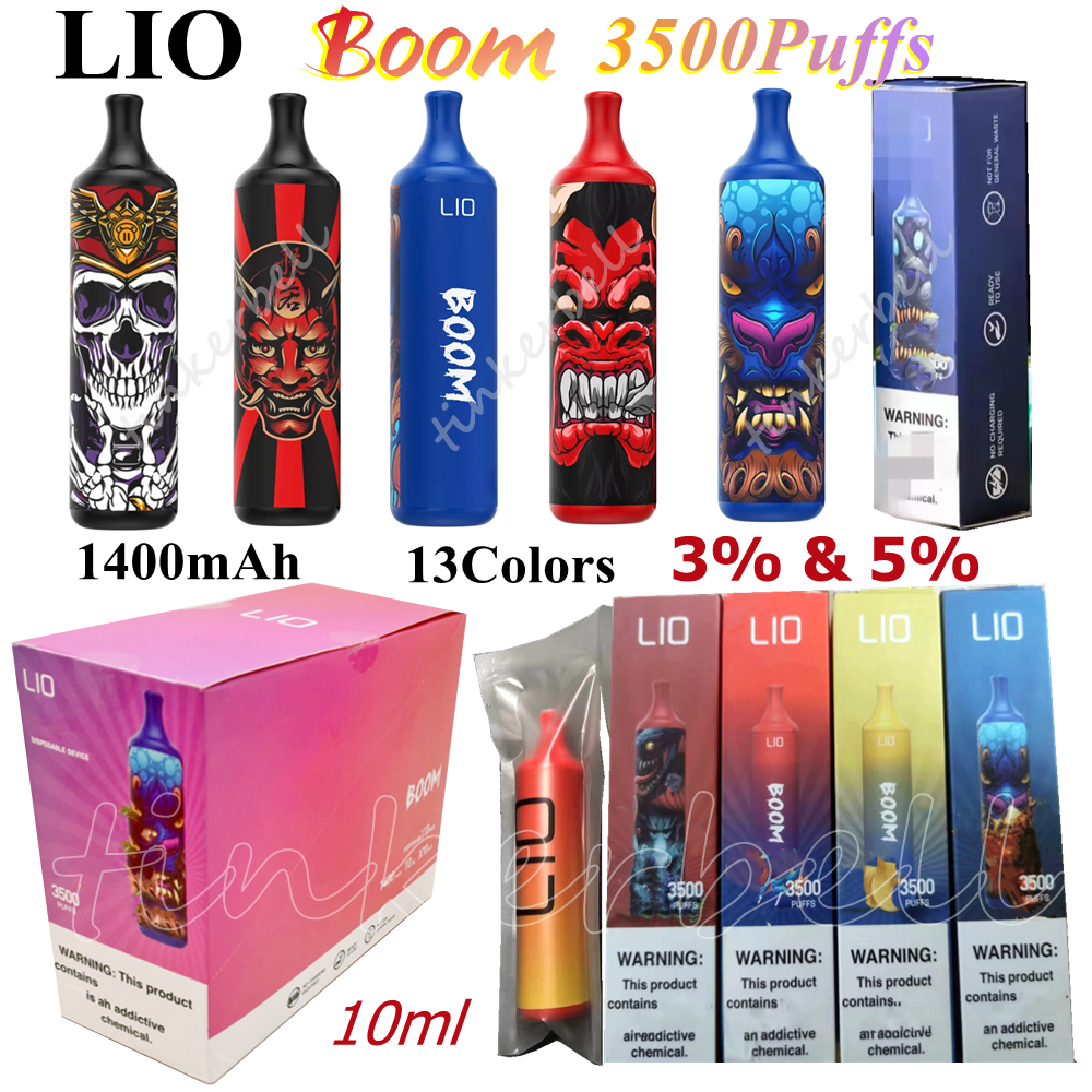 

LIO Boom 3500 Puffs Disposable Vape cigarettes 5% 3% Vape Pen 10ml Pods 13Colors Vapors 1400mAh Battery Ecigs VS Legend Float MAX Pro e cigs