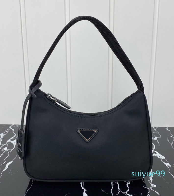 

High Quality Hobo Underarm Shoulder Bags Fashion Parachute fabric Nylon Handbags tote Luxury Designer Moon shaped Middle Evening Bag, Beige