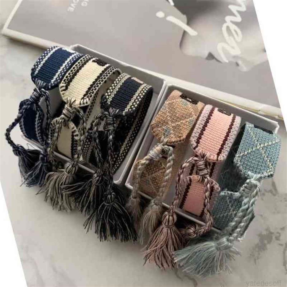 Luxury d Brand Bracelets Famous Designer Jewelry Women Men s Fashion Braided Tassel 34 Style High Quality Embroidered Lovers Bangl318z