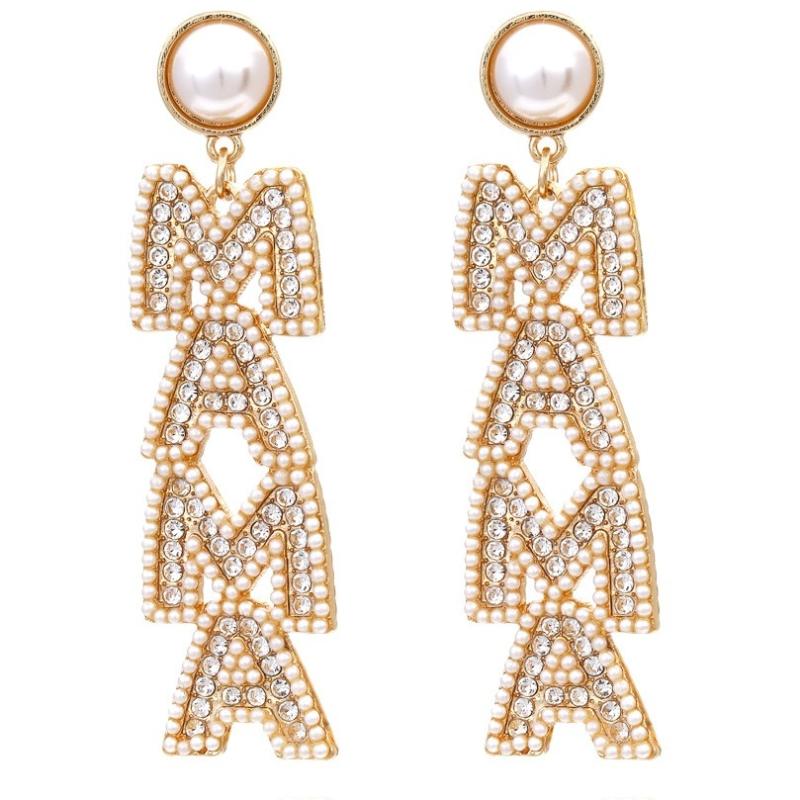 

Dangle & Chandelier Personality Creative Letter Pearl Earrings For Woman Exaggerated Temperament Long WholesaleDangle