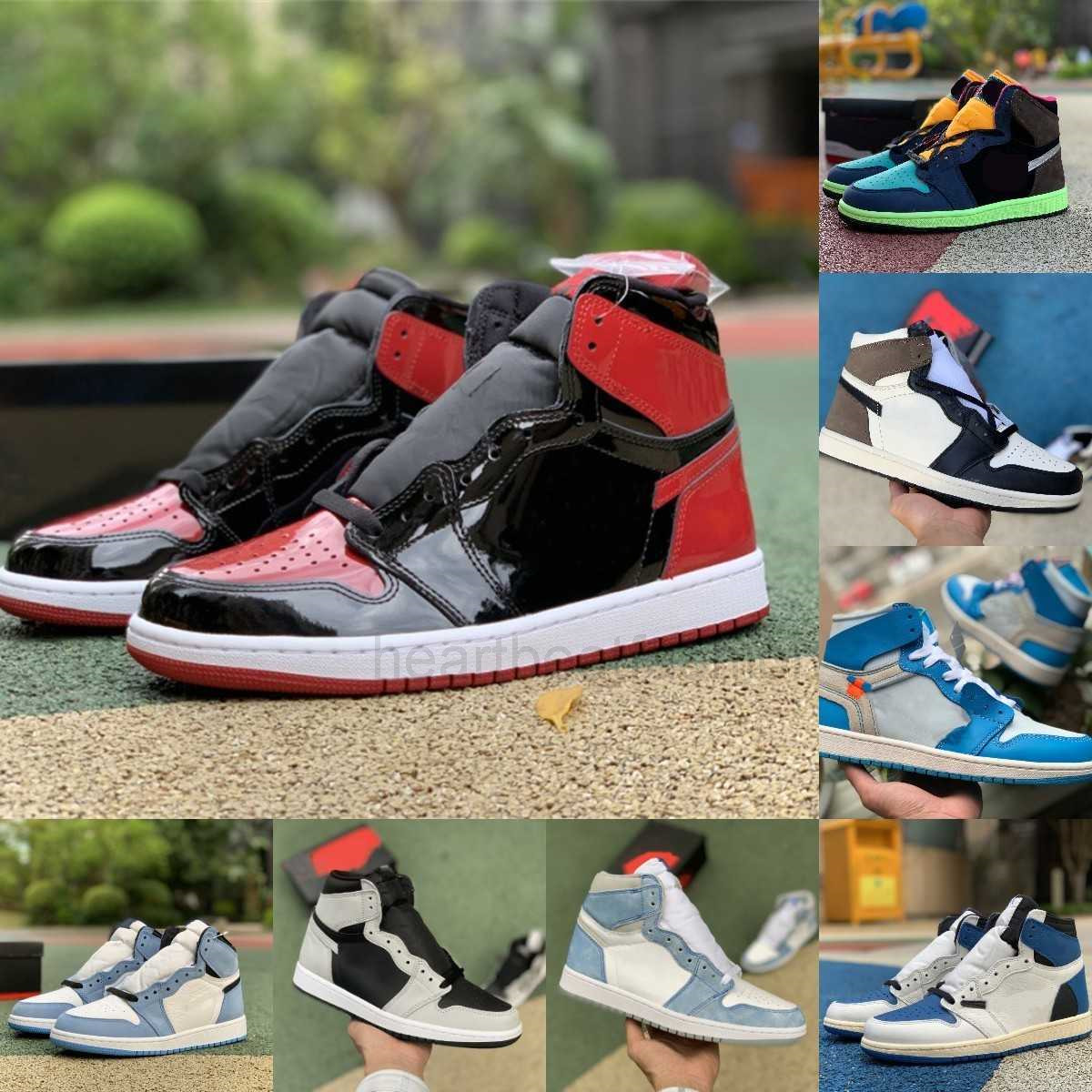 Jumpman 1 1s High Basketball Chaussures masculines femmes fragment vert jorden shadow 2.0 brevet UNC UNC UNIVERSITÉ BLUE HYPER ROYAL DARK MOCHATO