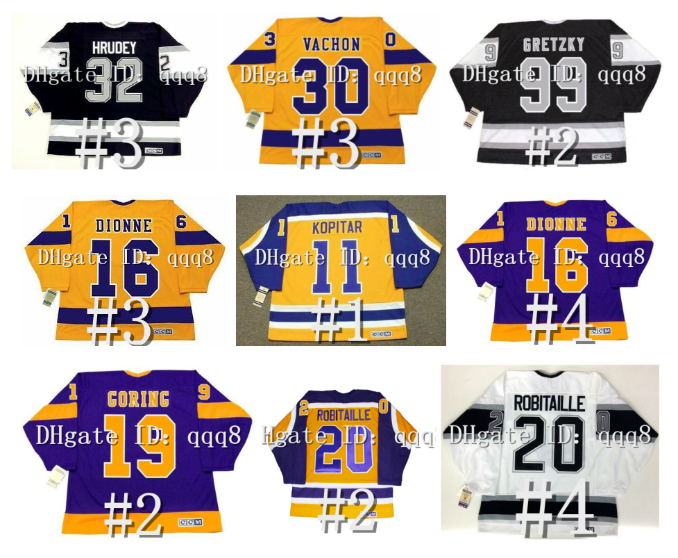 

Vintage Wayne Gretzky Kings Hockey Jersey Marcel Dionne Butch Goring Luc Robitaille ANZE KOPITAR Drew Doughty TIGER WILLIAMS ROGIE VACHON Marty Mcsorley Hrudey, As pic