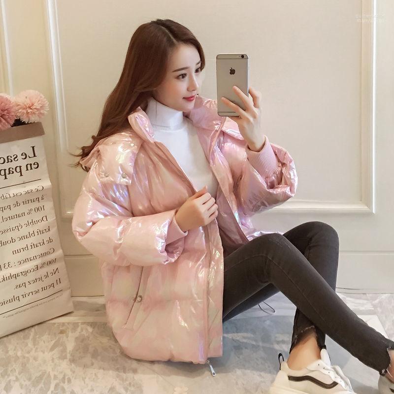 

Women' Down & Parkas Winter Coat Men' Large Size Fat Japanese Cartoon Graffiti Loose Wild Hooded Warm Jacket . Guin22, Pink