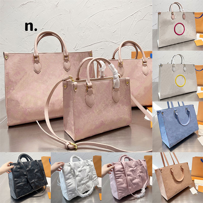 

ONTHEGO PM Tote bags Embossed Monograms Leather Crossbody Shoulder Bag ON THE GO Womens Designer Handbag Summer Stardust Collection, Customize