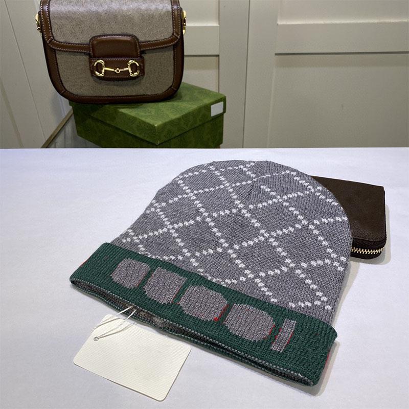 

Designer Hats Winter Warm Beanie Hat Versatile Grid Knitted Cap for Men Women Leisure Caps, G4