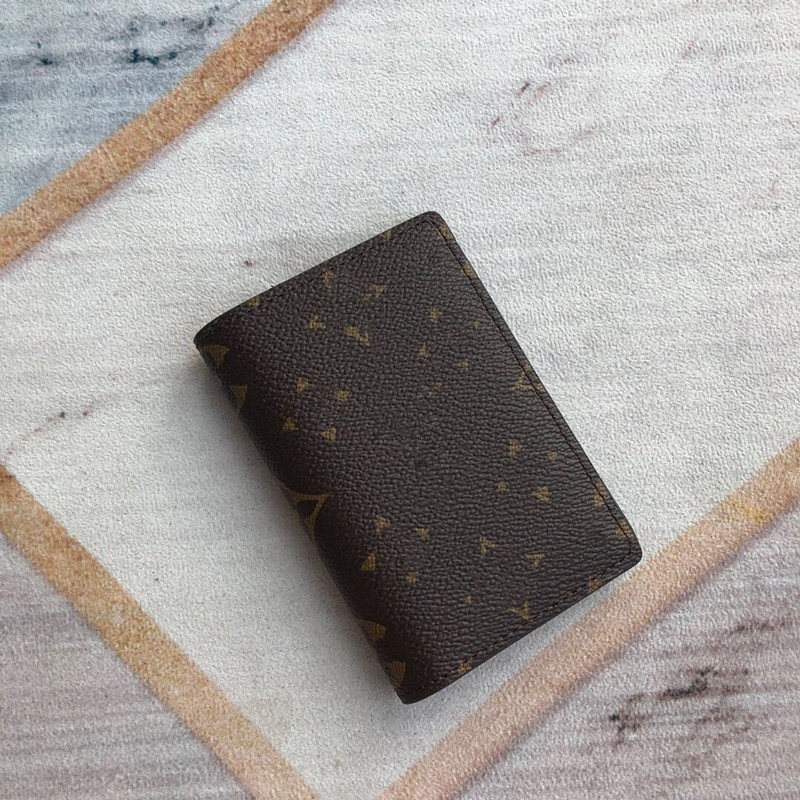 

624s mous Men's Silver Gray Print Wallet Business Casual Unisex Credit Card Holder Wallets Classic Folding Short Clip Luxury Brand Women Mini Clutch Bags Coin Purses, White