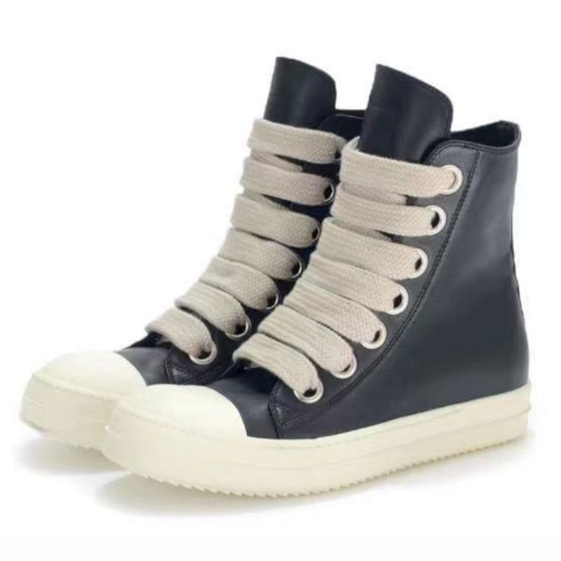 

Men Shoes High-TOP Ankle Boots TPU Sole Genuine Leather Fashion Sneaker Trainers Casual Lace-up Zip Flat Black White Shoes, A380