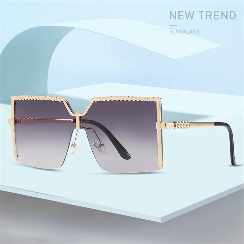 

Sunglasses Luxury Fashion Rimless One-piece Female Colorful Ocean Gradient Sun Glasses Trend Beach 2022 UV400 Eyeglasses