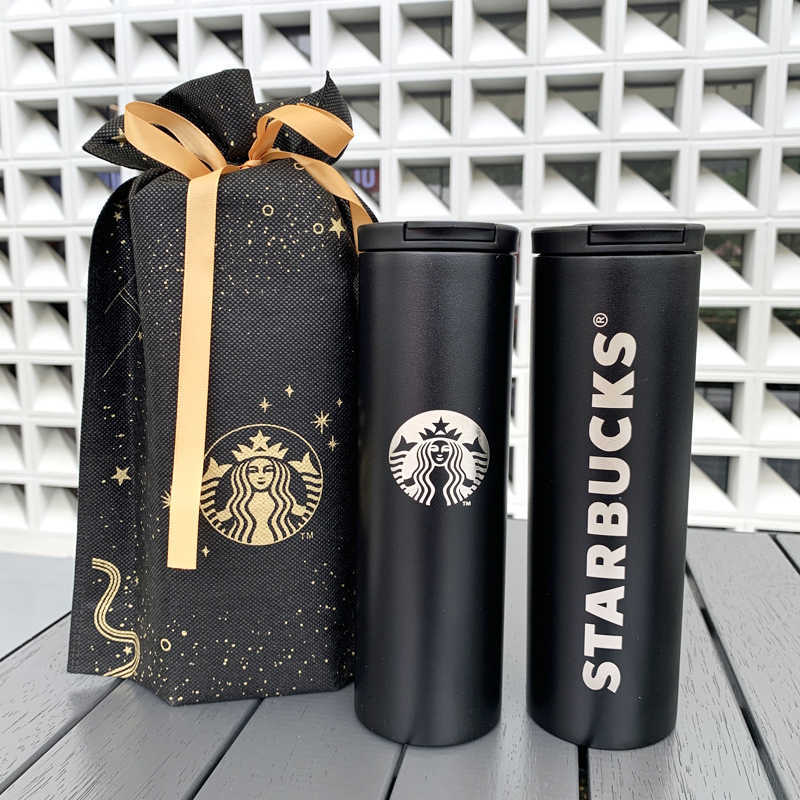 Starbucks cup high value frosted large capacity stainless steel men's and women's car gift insulated coffee cup-image-760077586