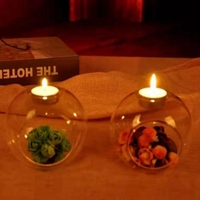 

Candle Holders 8/10/12cm Romantic Wedding Dinner Decor Classic Crystal Transparent Glass Hanging Holder Candlestick Bar Party Home DecorCand